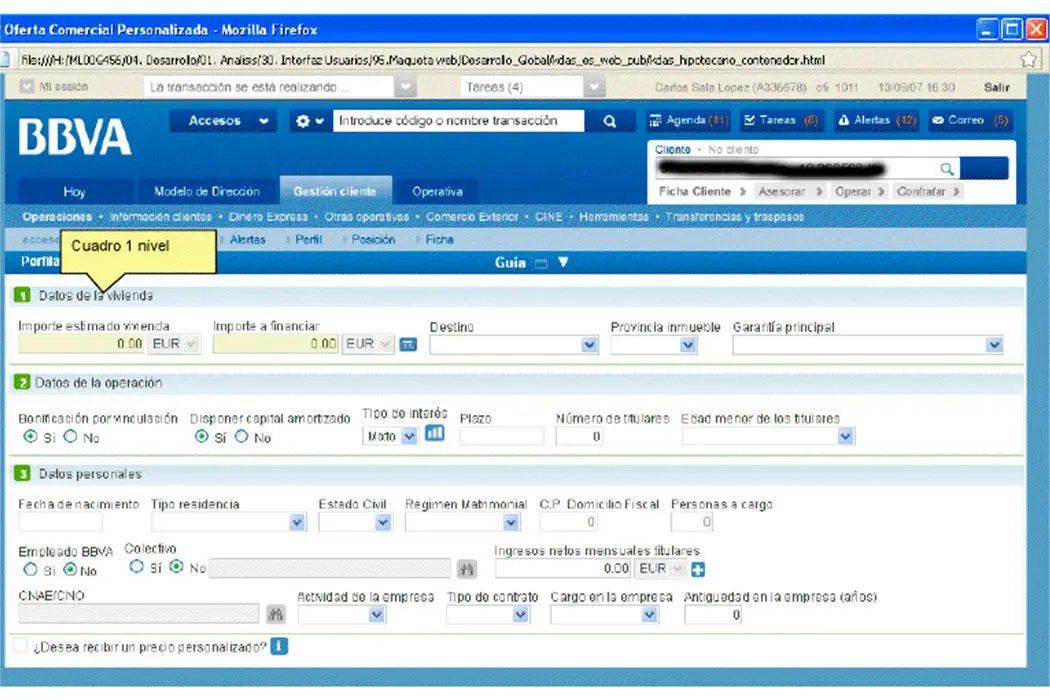 BBVA Portal interno de gestion